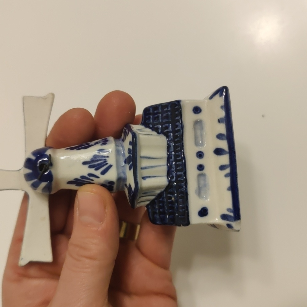 Vintage Retro Inspired Cottage Core Delft Blue Hand Painted Ceramic Lot Of 3 - Picture 7 of 15